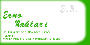 erno maklari business card