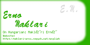 erno maklari business card